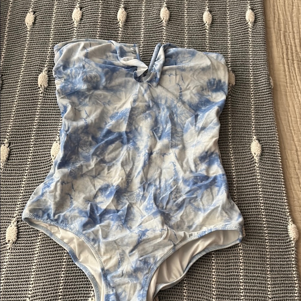 Blue Tie-Dye Kids One Piece Swimsuit